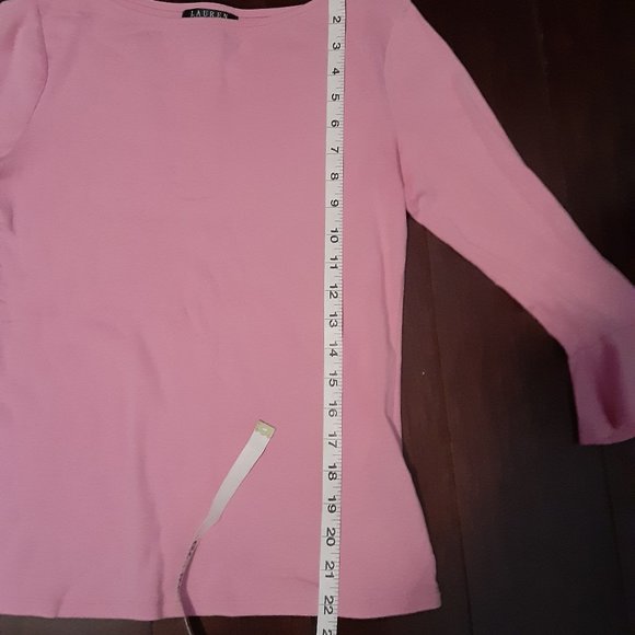 Lauren Ralph Lauren 3/4 sleeve boat neck pink blouse - Picture 7 of 10
